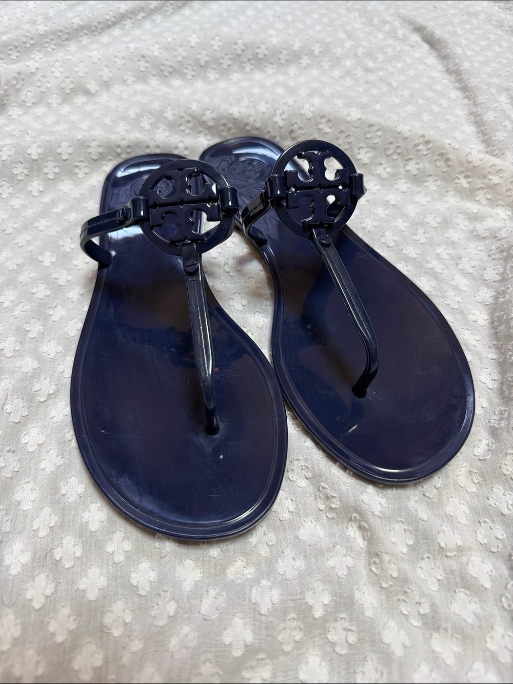 Tory Burch Mini Miller Jelly Thong Sandals Blue - Picture 11 of 11